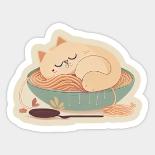 Noodles and Snoozes - Cat - Kitty Sticker